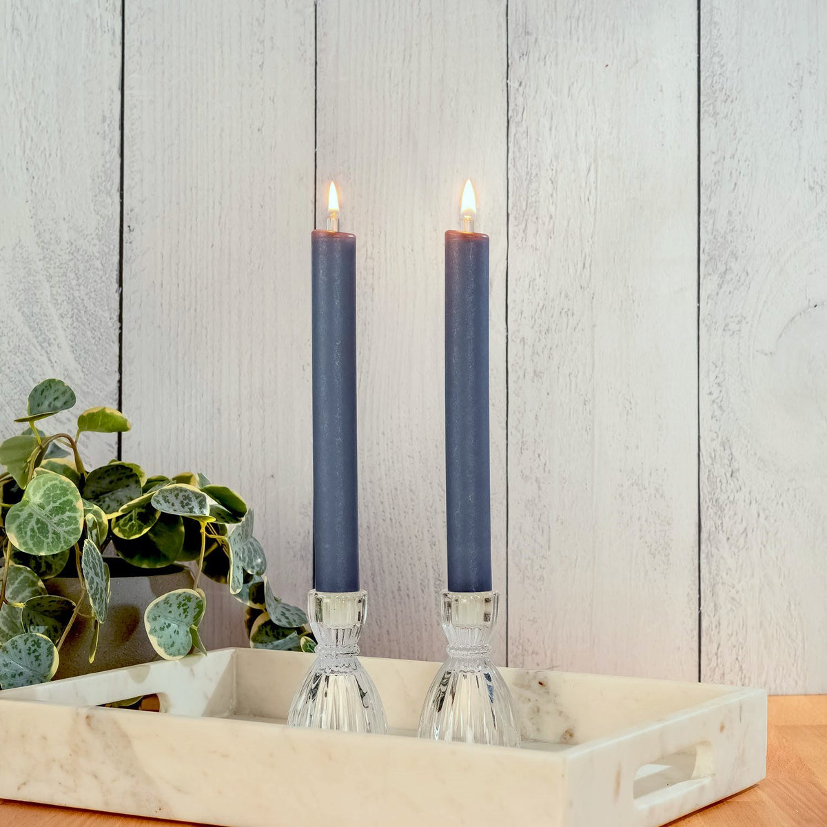 Lucid Candle Custom 8 Inch Slate Blue Dinner Candle