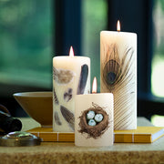 Feathers 6 Inch Pillar Candle