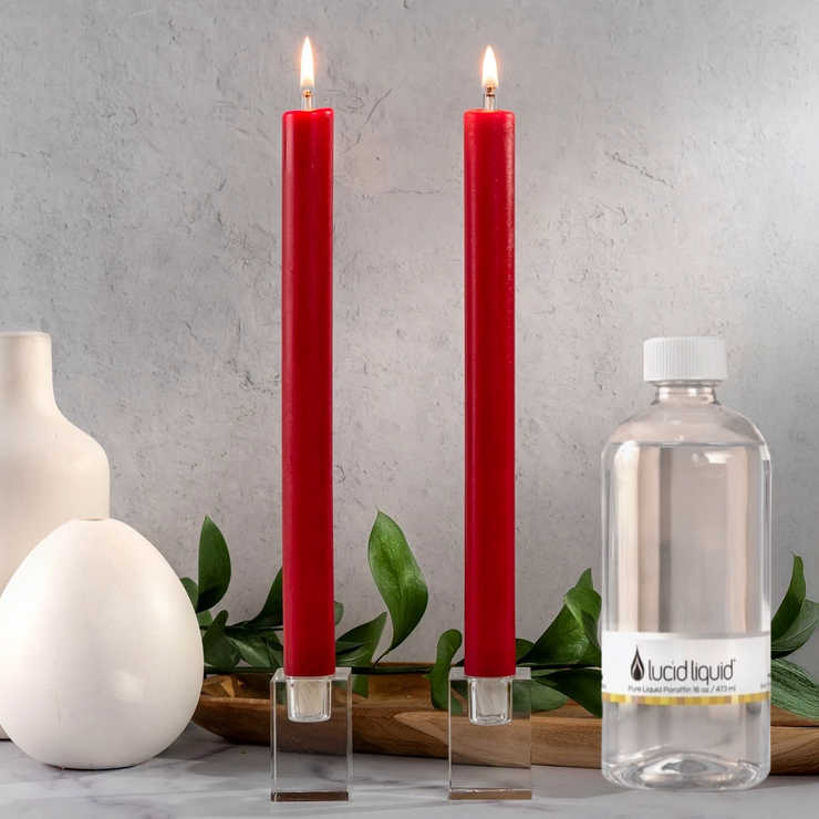 Pick Your Color - Two Dinner Candle + 16 oz Lucid Liquid Essentials Set