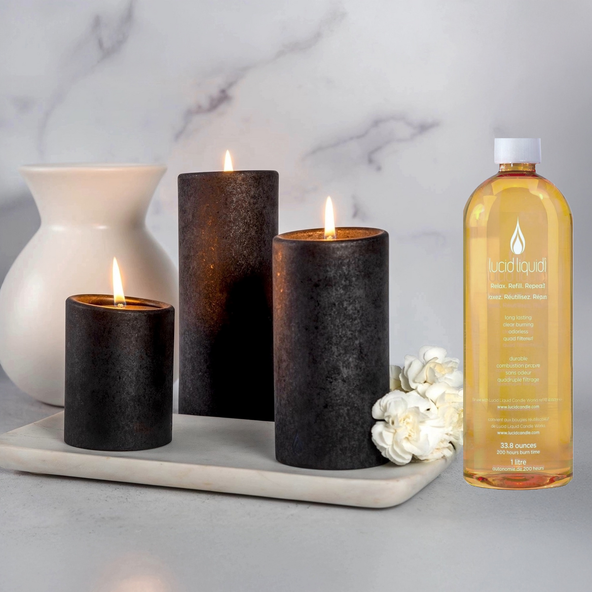 Lucid Candles Pillar and Liquid