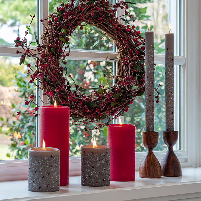 Ruby Pillar Candles