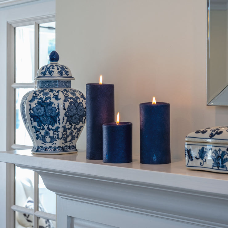 Indigo Pillar Candles