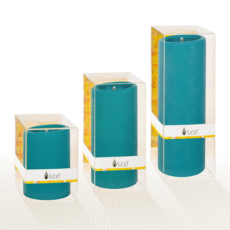 Teal Pillar Candles