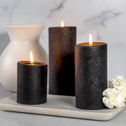 Lucid Black Pillar Candles
