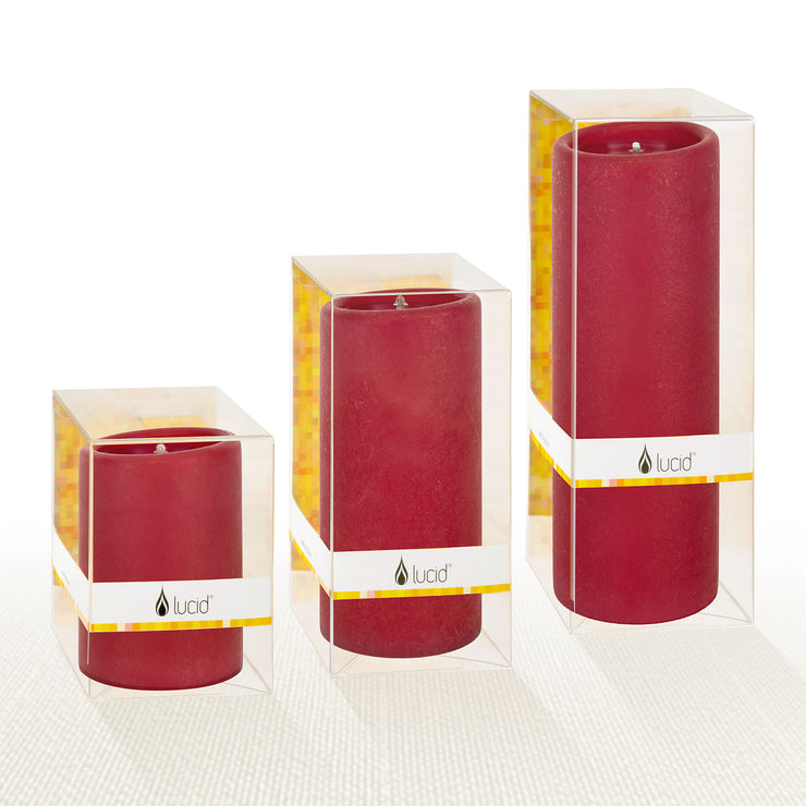 Ruby Pillar Candles