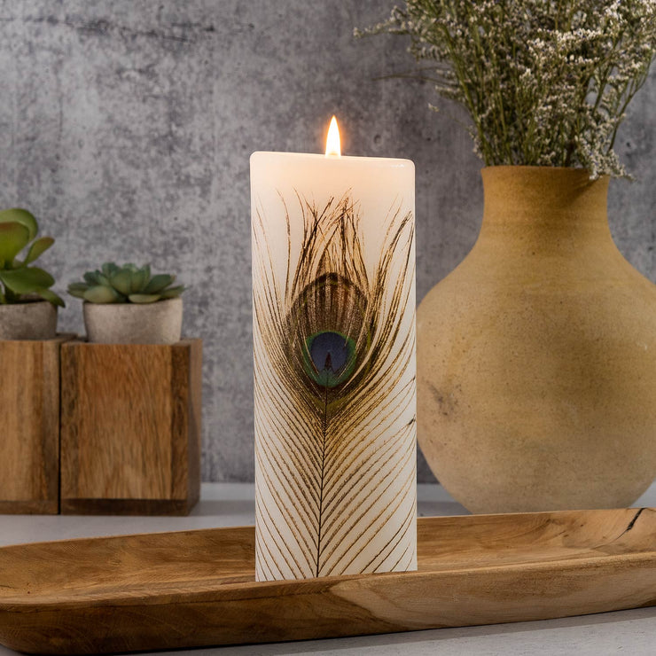 Lucid Candle Peacock Pillar Candle