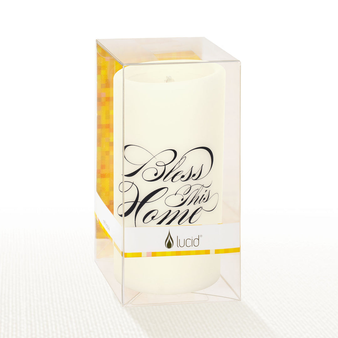 Lucid Candle | Bless This Home 6 Inch Pillar Candle