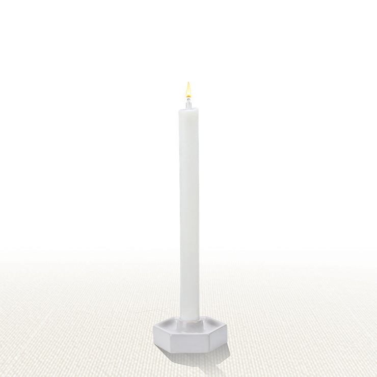 White Hexagonal Dinner Candle Holder