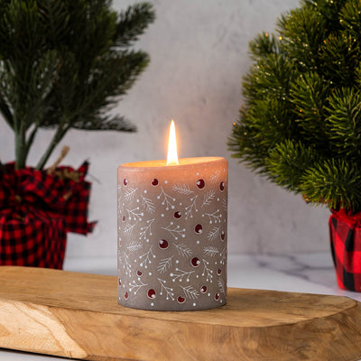Lucid Candle Holly & Spruce Pillar Candle