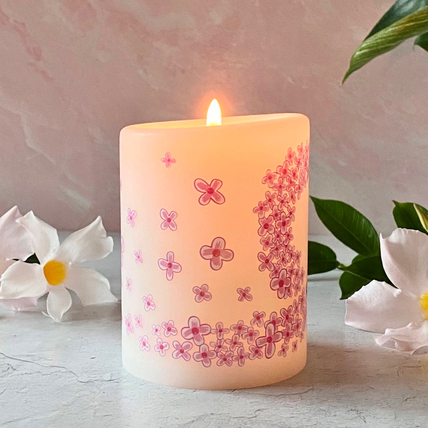 BLOUSE - PALE PINK FLORAL CANDLE – SHRINE
