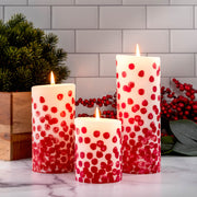 Lucid Dotty Red Pillar Candles