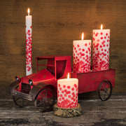 Dotty Red Pillar Candles