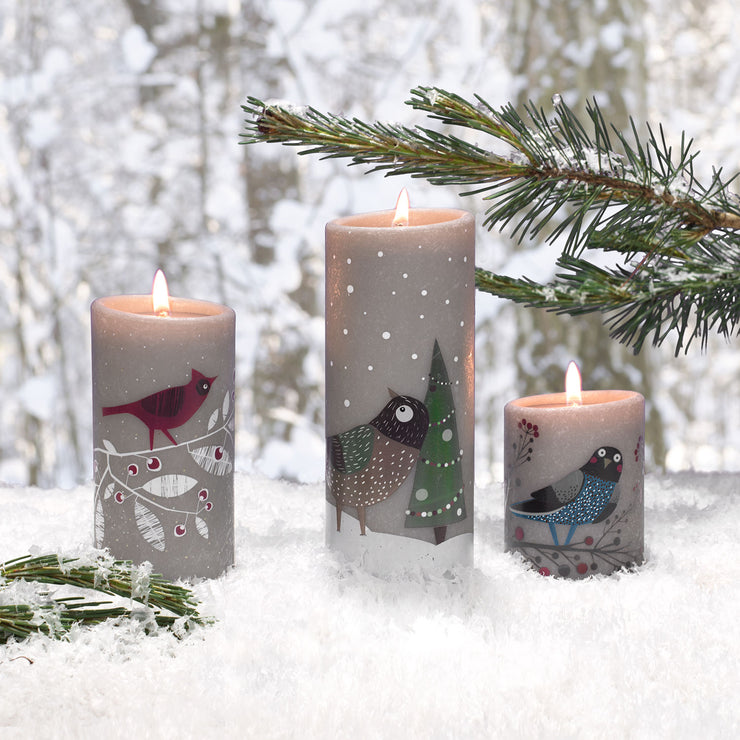 Snowbird 8 Inch Pillar Candle