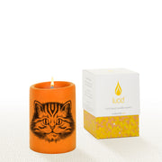 Orange Cat 4 Inch Pillar Candle
