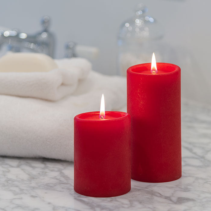 Ruby Pillar Candles